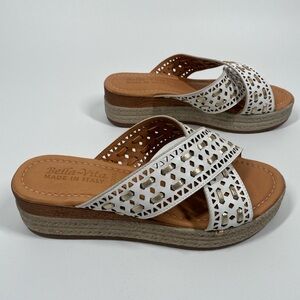 NWOT Bella Vita Espadrille Sandals Women’s Size 8 Extra Wide White